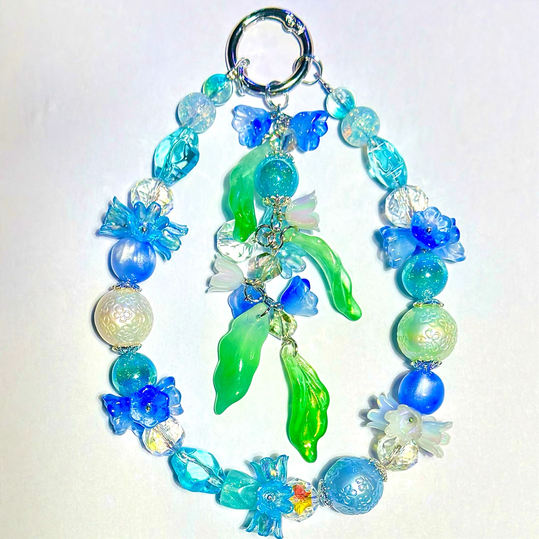Blue Bell Mix for Bracelet/Key/Phone Chain- Open in live