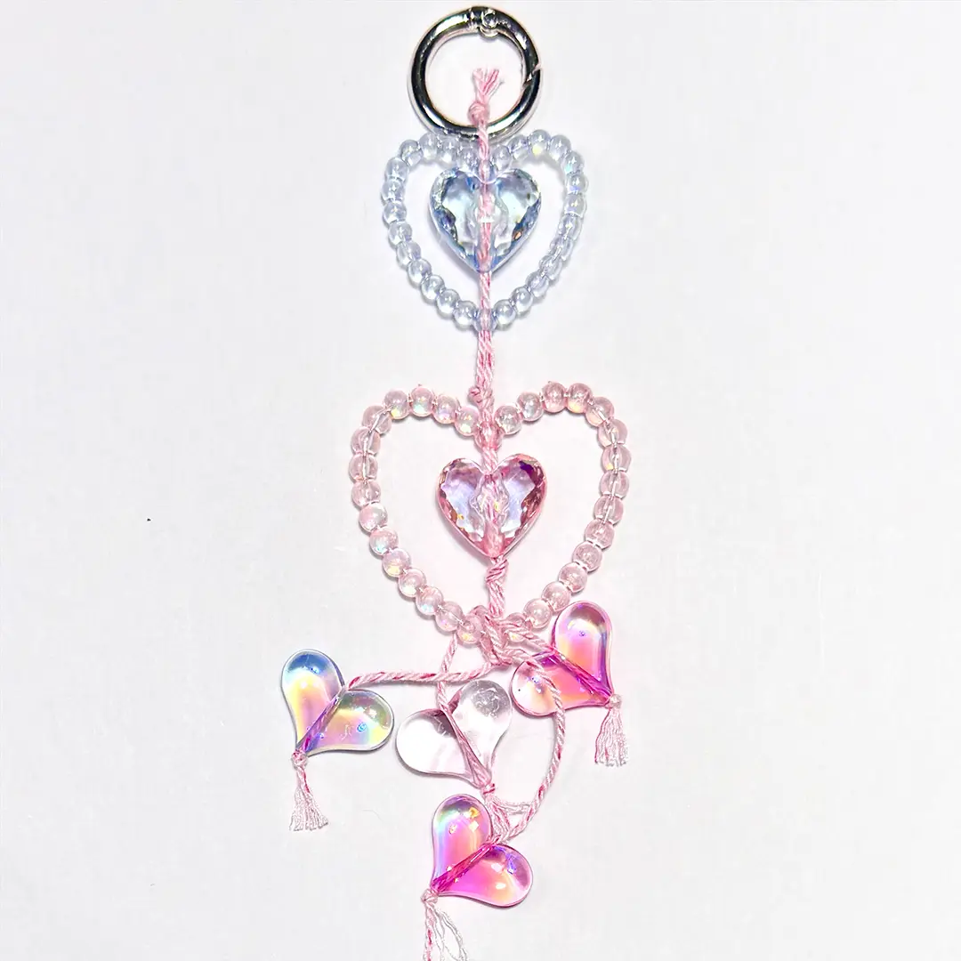 【BOGO】【New Arrival】Crimson Noel Hearts for Bracelet/Key/Phone Chain/Pen- Open in live