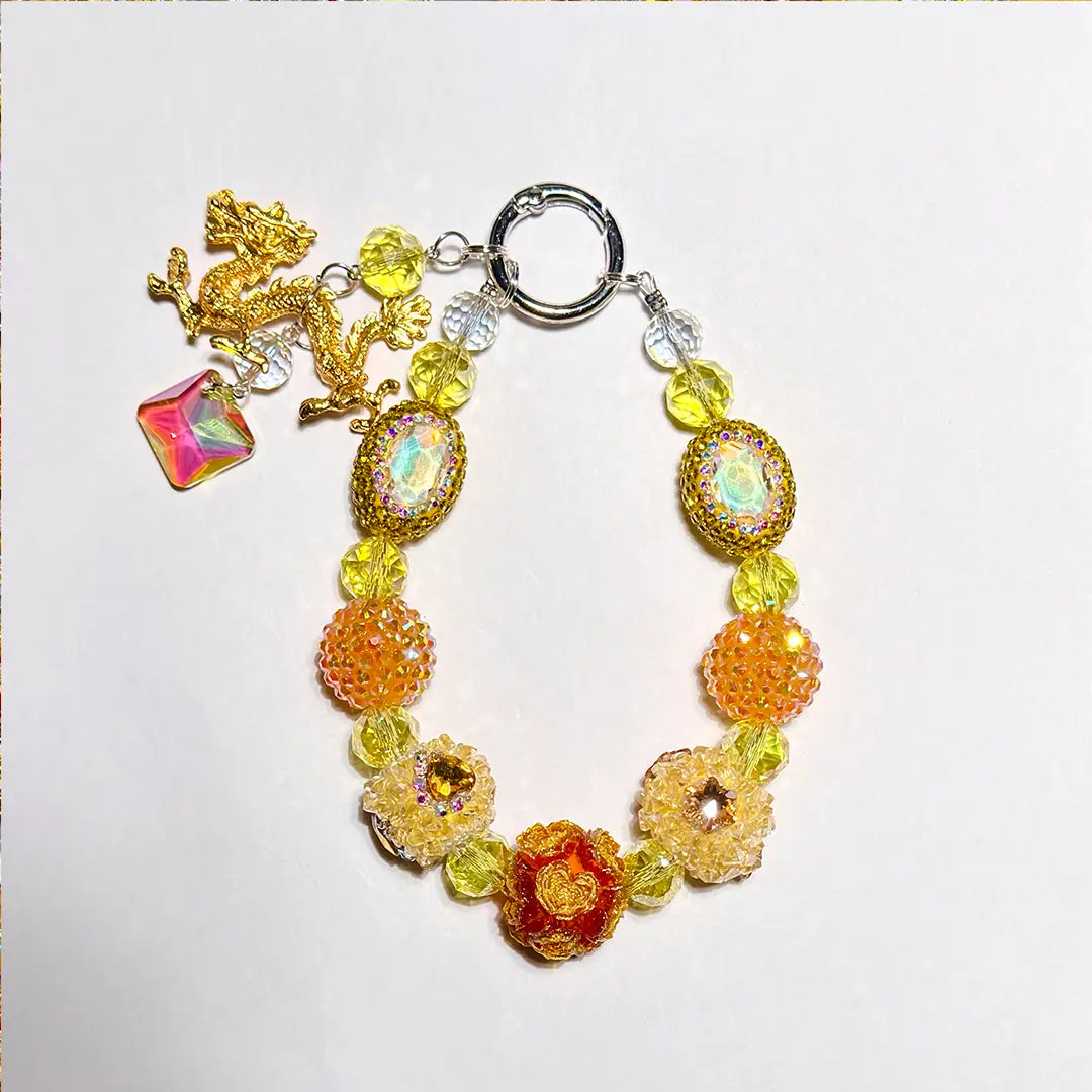 Gold-Filled Loong for Key/Phone Chain/Bracelet/Pen- Open in live