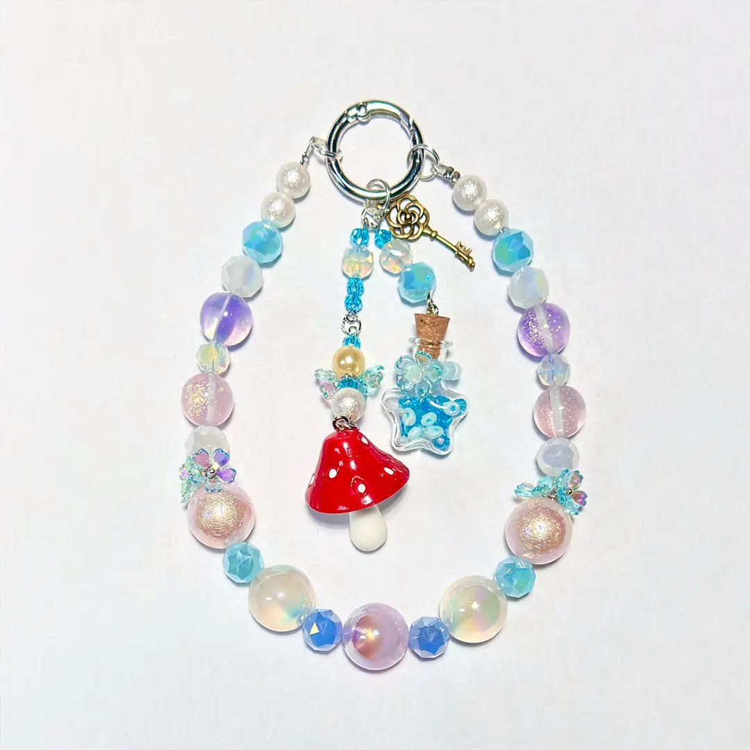 【Co-creation with Pamela】Enchanted Mushroom for Bracelet/Key/Phone Chain/Pen- Open in live