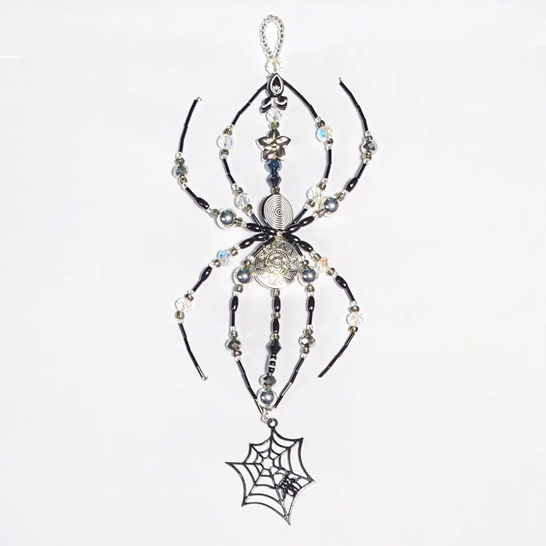 Mandala Silver Spider for Bracelet/Hanging/Pen - Open in live