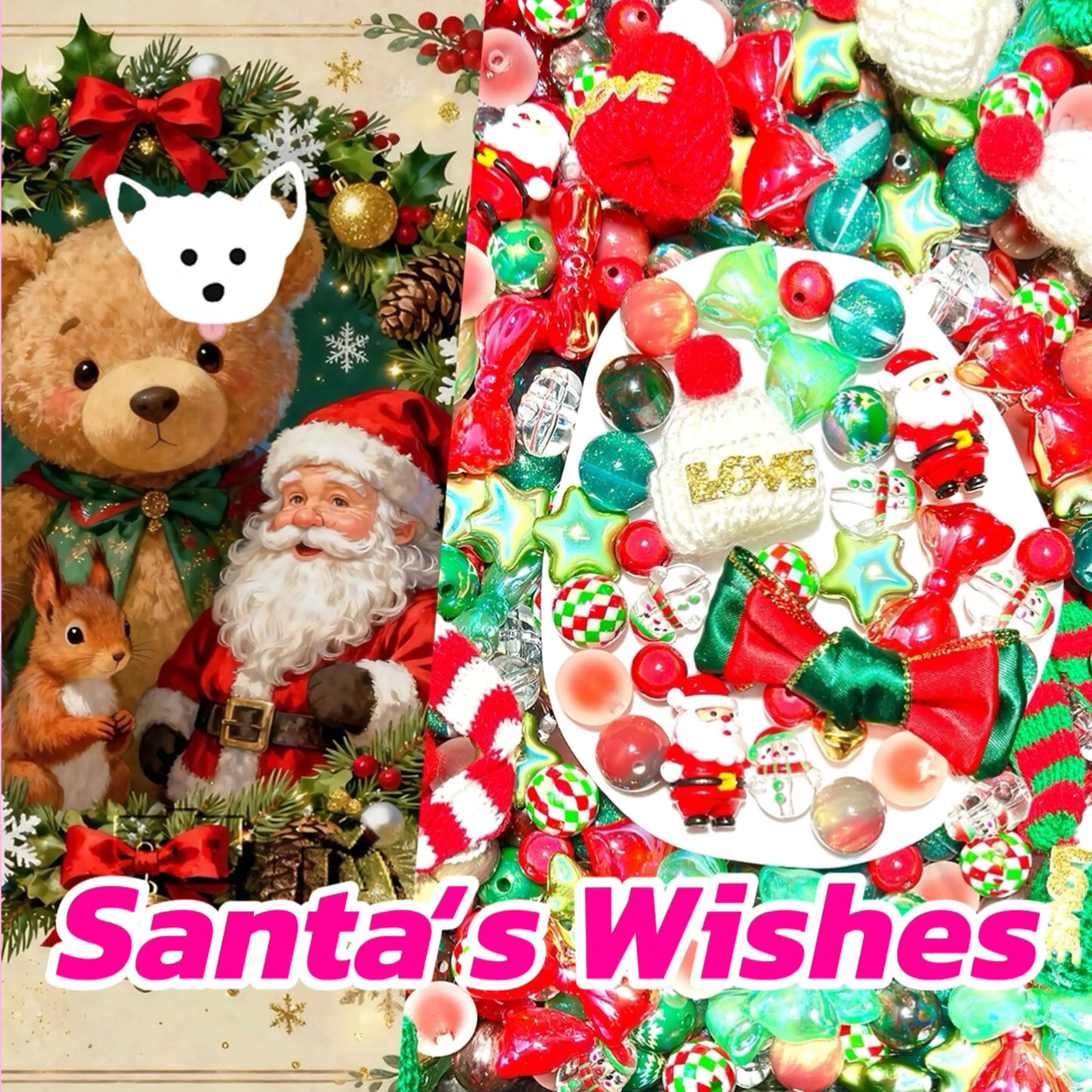 【NEW Arrival +1 Scoop】Santa's Wishes for Bracelet/Phone Chain/Car Handing/Pen- Open in live