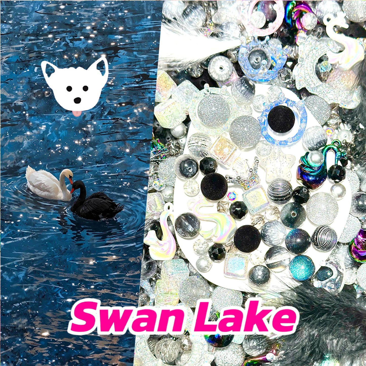 【NEW Arrival +1 Scoop】Swan Lake for Bracelet/Phone Chain/Car Handing/Pen- Open in live