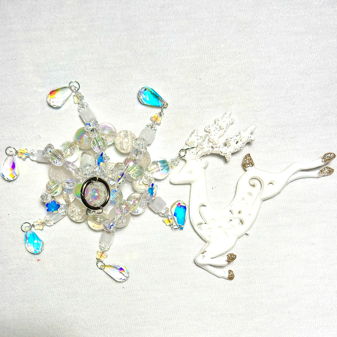 【New Arrival+1 Scoop】【Master】 Snowy Reindeer for Phone Chain/Car Hanging/Pen- Open in live