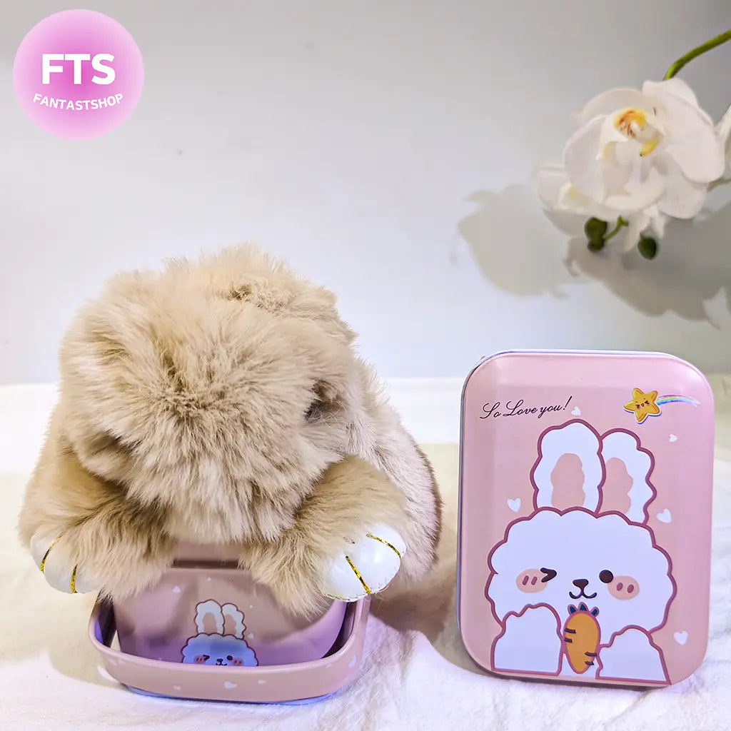 【🐰EASTER SPECIAL】Handmade Bunny Keychain with Designed Tin Box