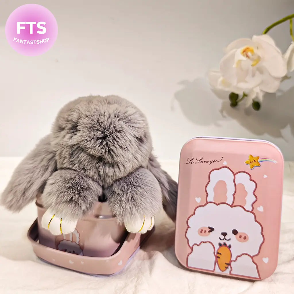 【🐰EASTER SPECIAL】Handmade Bunny Keychain with Designed Tin Box