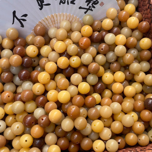 【 NEW】 【 12mm Yellow】 Fantast High Quality Natural Bodhi Beads