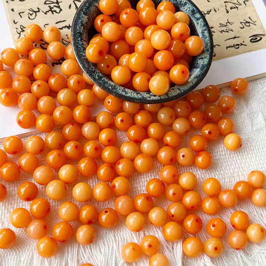 【NEW】【12mm Orange】 Fantast High Quality Natural Bodhi Beads