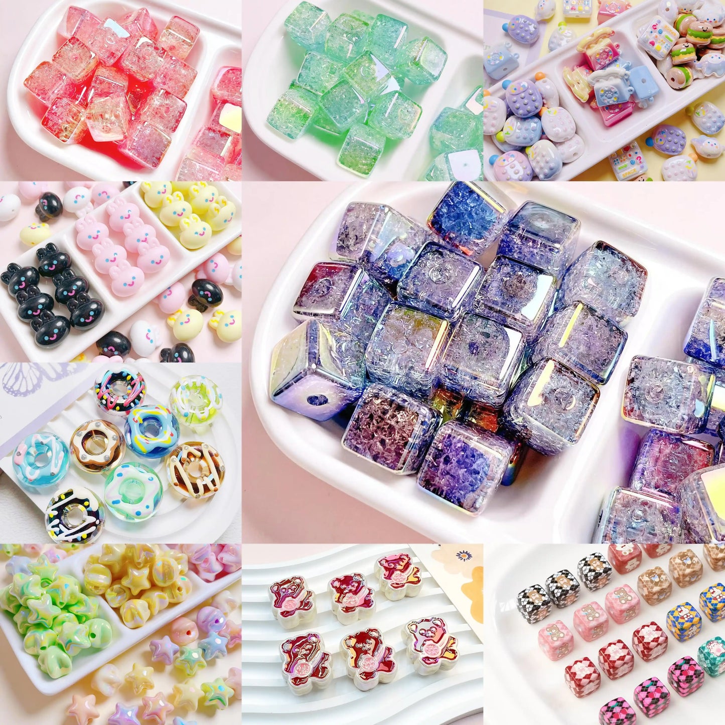 DIY Acrylic Beads Blind Bags for Beadable Pen/ Key Chain - Open in live