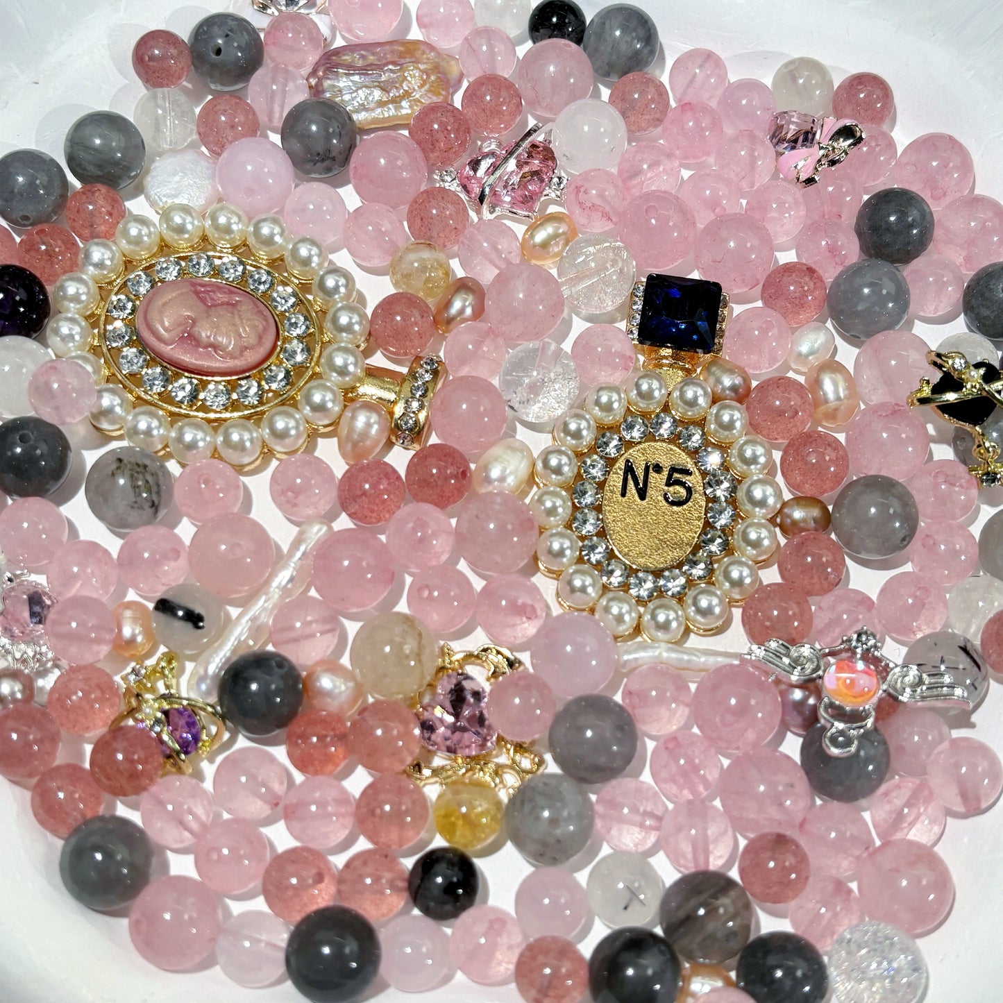 【 New Beads Mix】Perfume Toxic-Natural Crystal & Fresh Water Pearl Mix