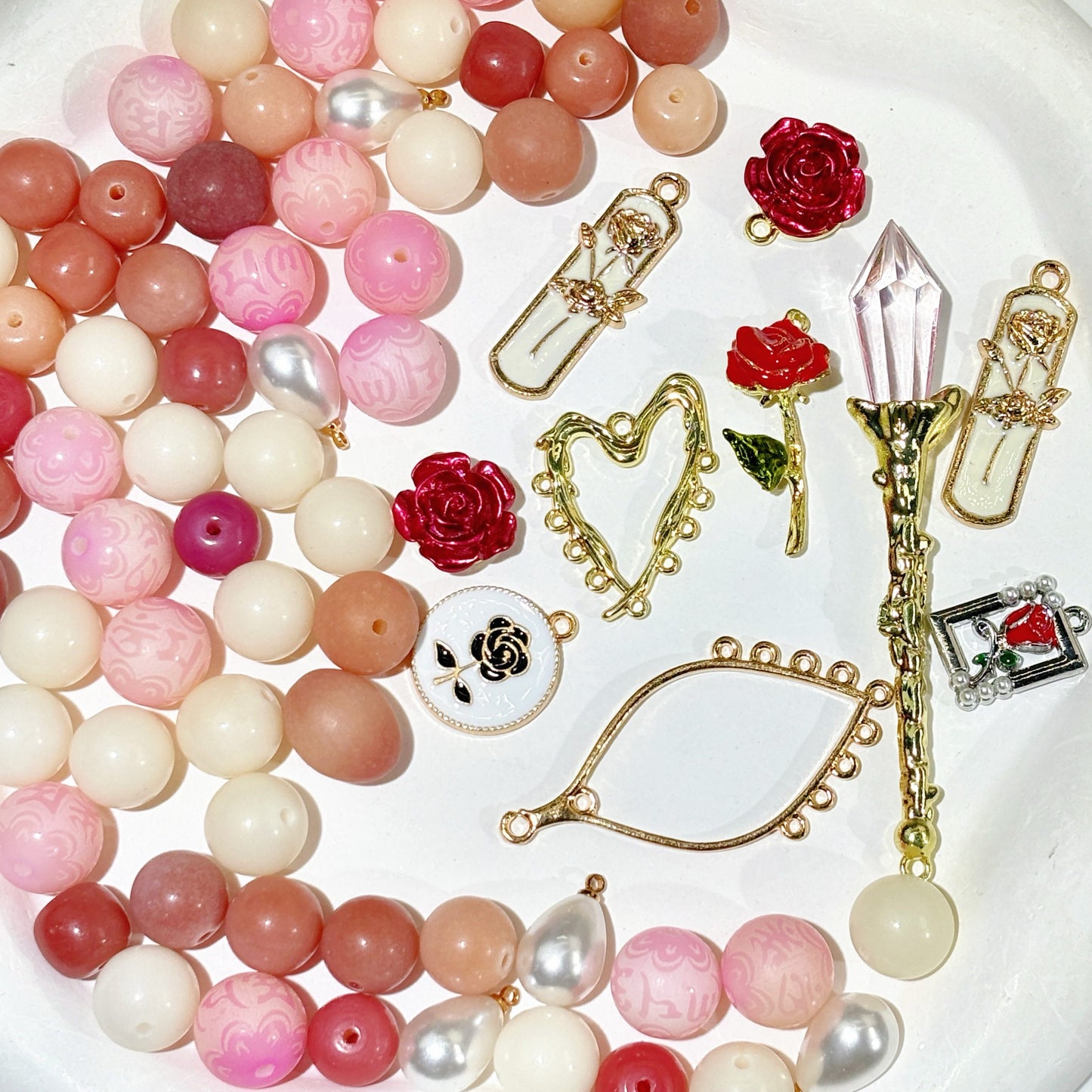 【New Bodhi Mix】Vintage Rose- Fantast Natural Bodhi Beads Mix