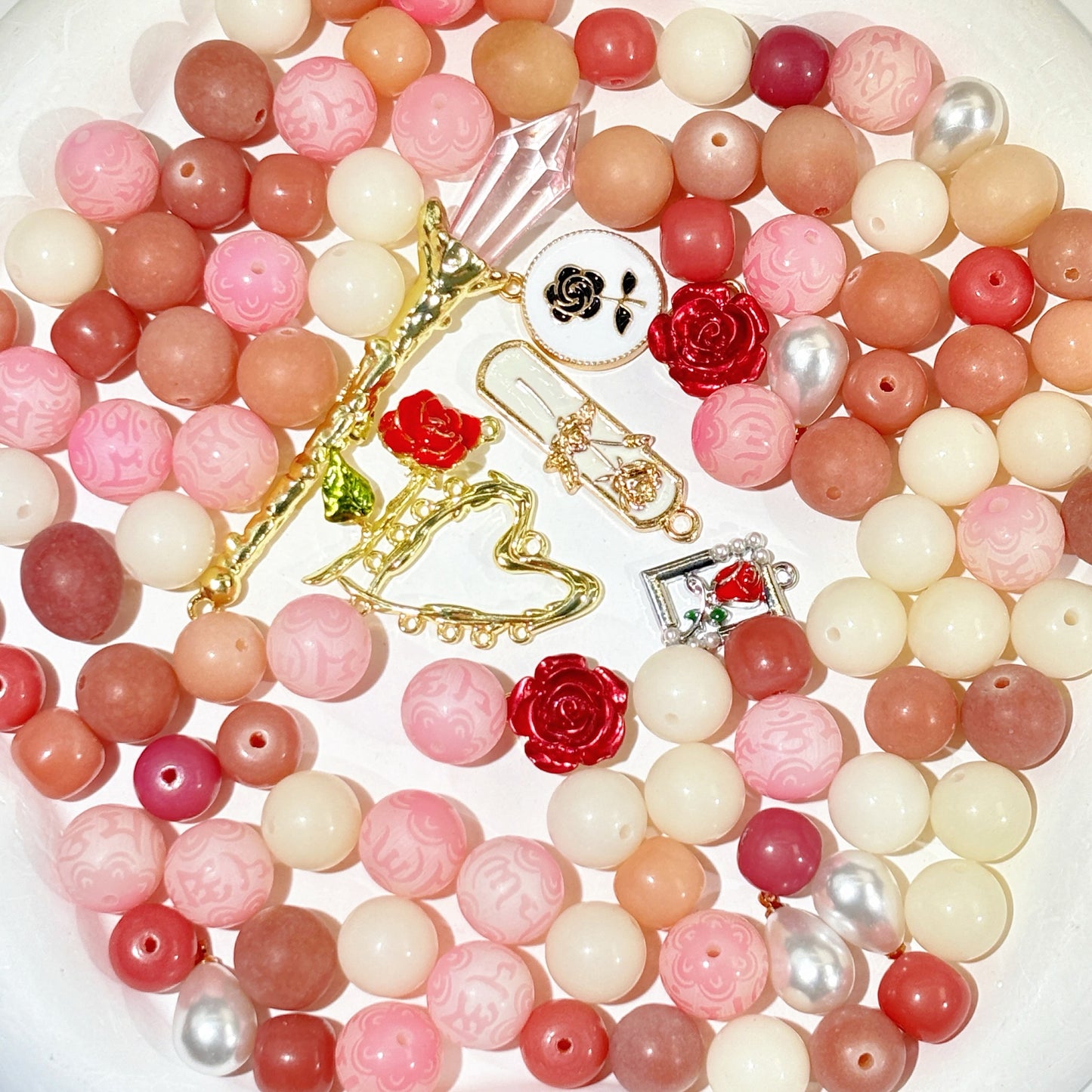 【New Bodhi Mix】Vintage Rose- Fantast Natural Bodhi Beads Mix