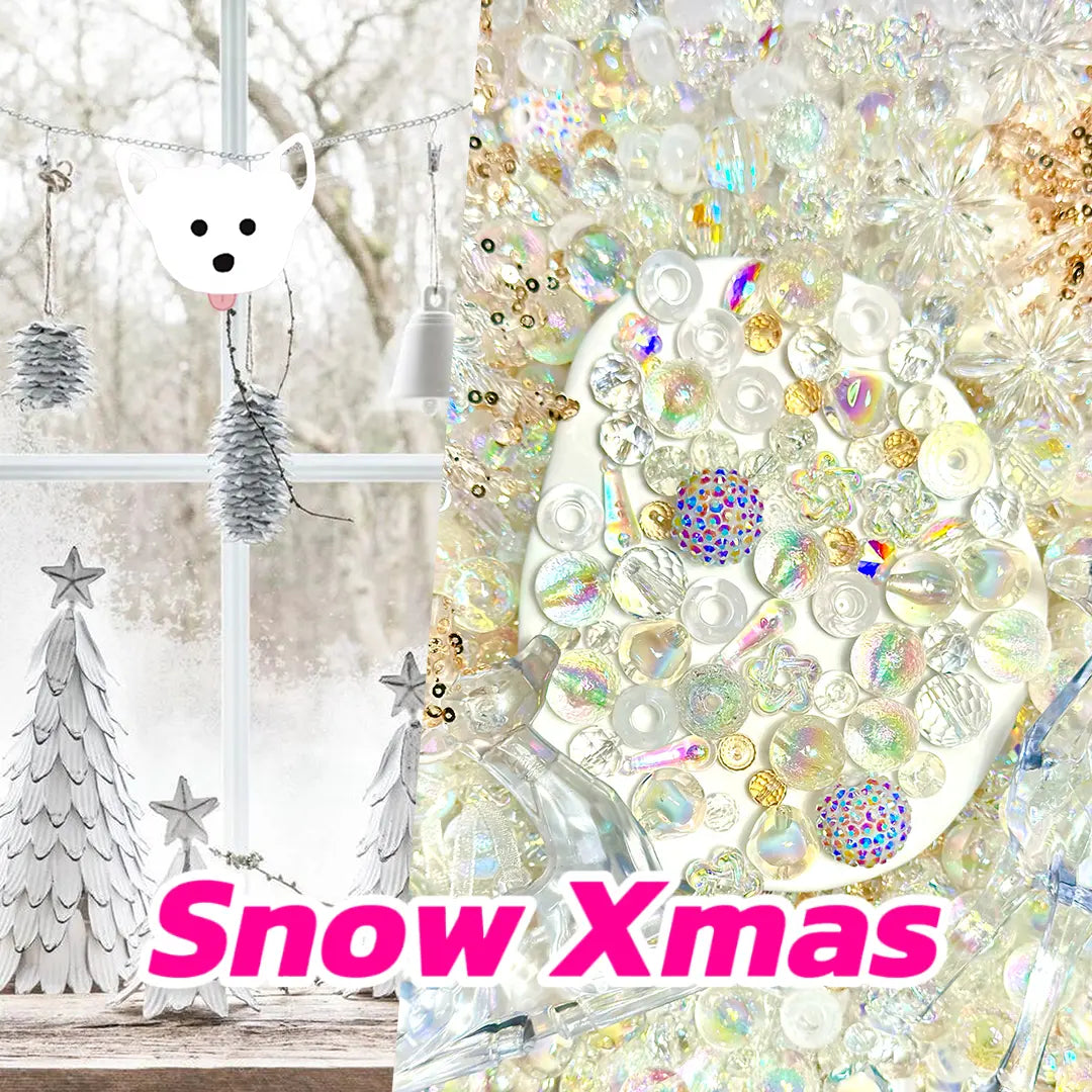 Snow Xmas for Car Hanging/Key/Phone Chain/Bracelet/Necklace/Pen- Open in live