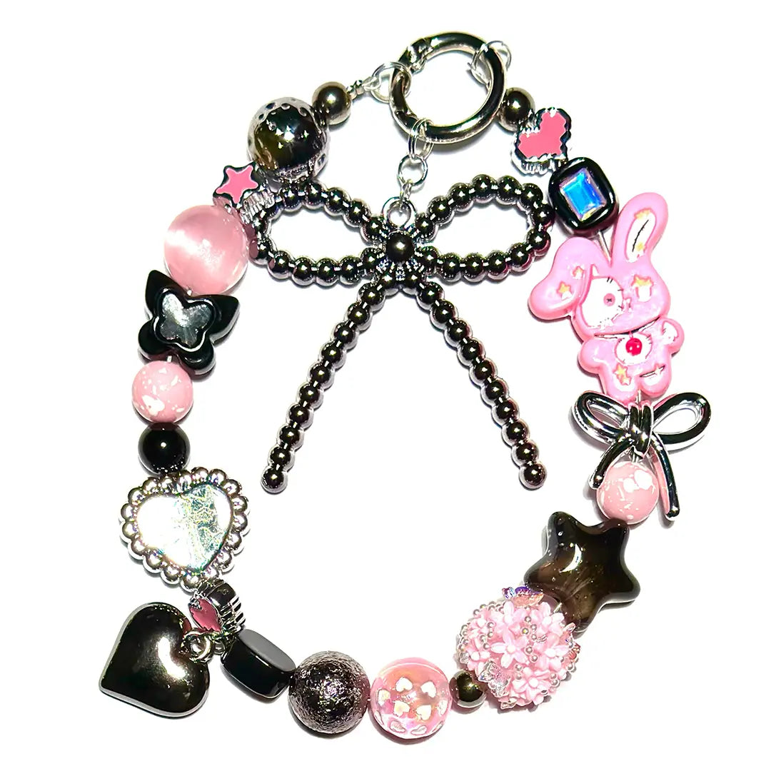 【New Arrival+1 Scoop】Noir Bunny for Bracelet/Keychain/Pen - Open in live