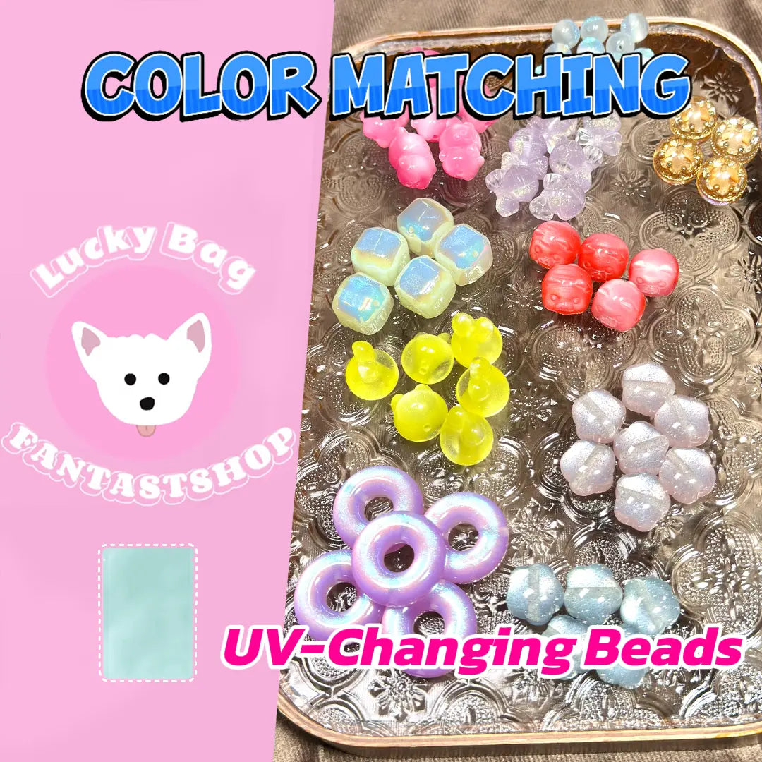 UV-Changing Beads Blind Bags for Keychain & Bracelet - Open in live