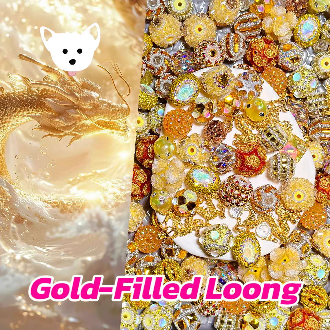 Gold-Filled Loong for Key/Phone Chain/Bracelet/Pen- Open in live