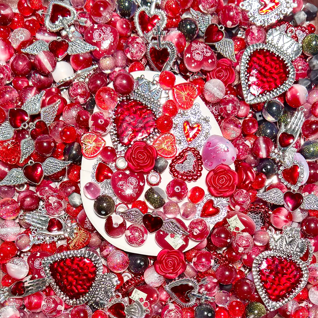 Crimson Heartbeats for Key/Phone Chain/Bracelet/Pen- Open in live