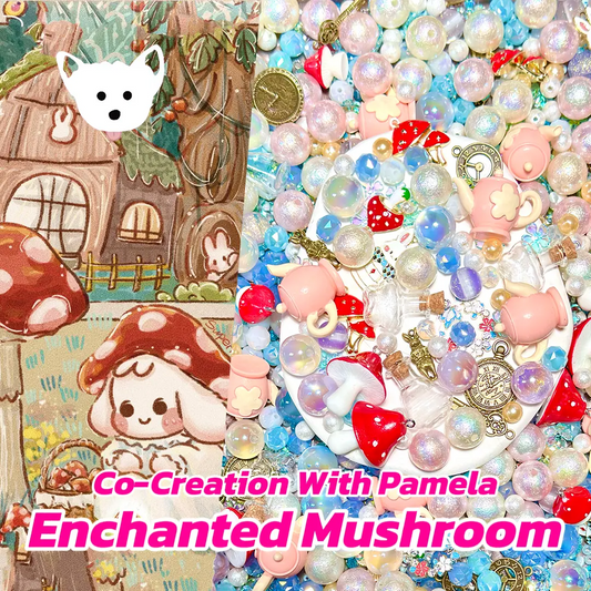 【Co-creation with Pamela】Enchanted Mushroom for Bracelet/Key/Phone Chain/Pen- Open in live