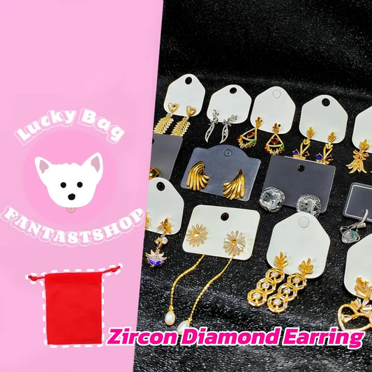 【New Arrival 10% Extra】【Limited】Zircon Diamond Earring Blind Bag  - Open in live