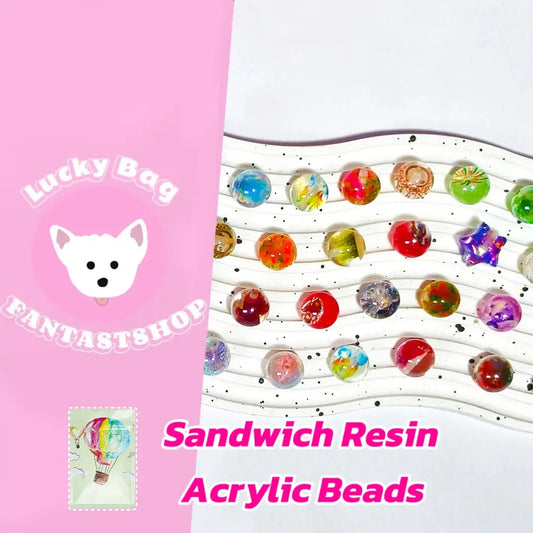 Sandwich Resin Acrylic Beads Blind Bag for Bracelet/Pen - Open in live