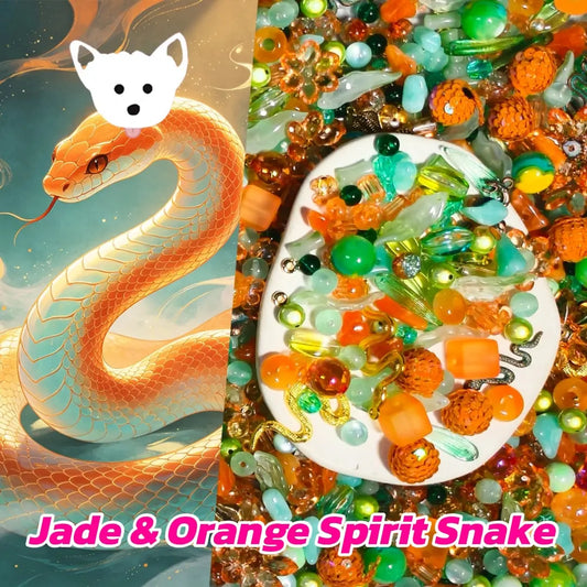[New Arrival +1 Scoop]Jade & Orange Spirit Snake for Pen/Bracelet/Hanging - Open in live