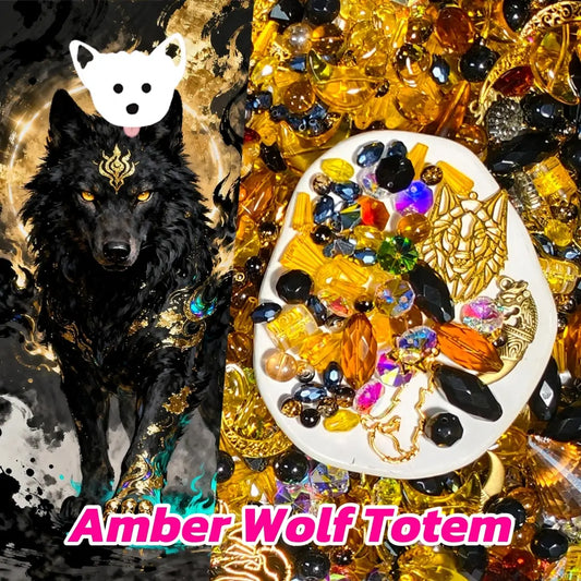 [New]Amber Wolf Totem for Sun Catcher - Open in live