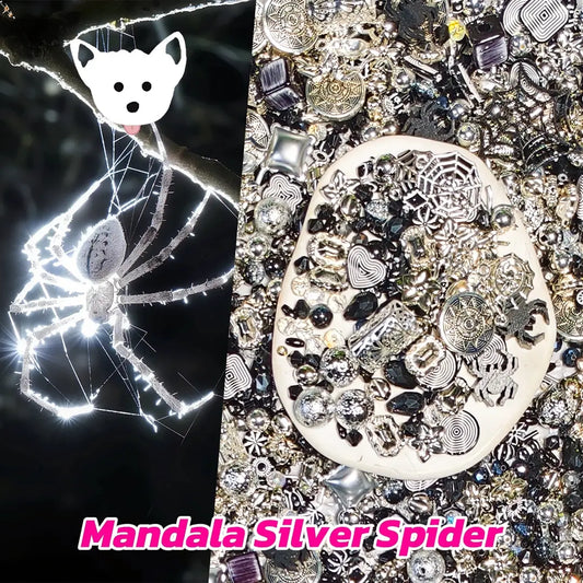 [New Arrival] Mandala Silver Spider for Bracelet/Hanging/Pen - Open in live