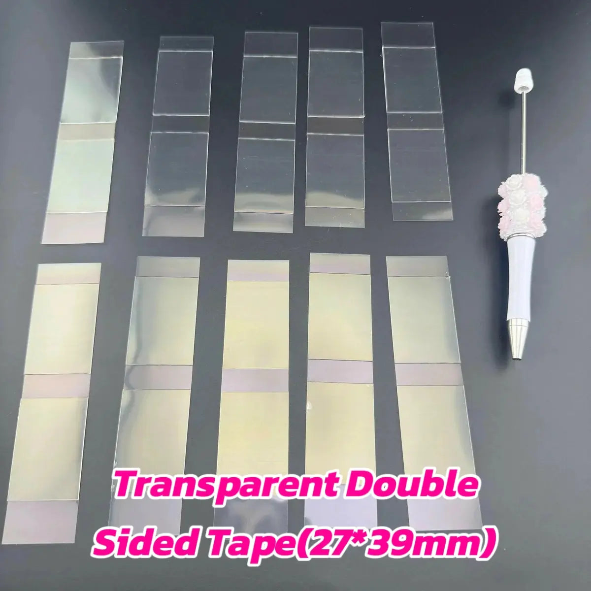 【New Offline-Packing】Transparent Double-Sided Tape(27*39mm) for Beadable Pen