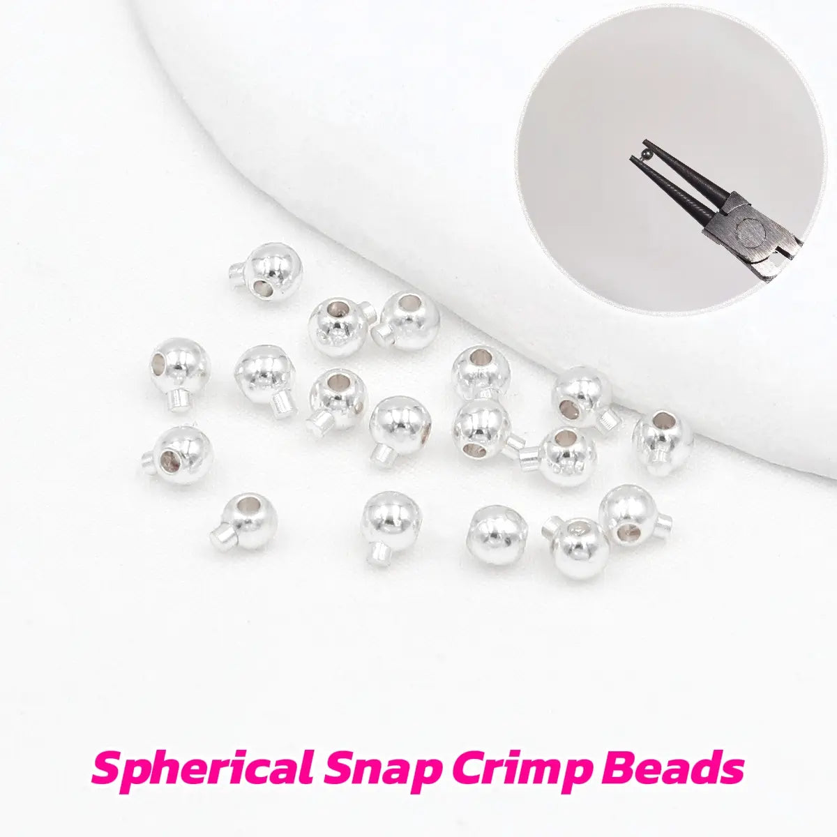 【New Offline-Packing】Spherical Snap Crimp Beads