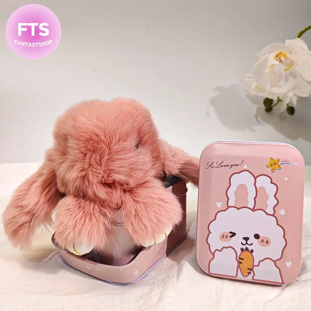 【🐰EASTER SPECIAL】Handmade Bunny Keychain with Designed Tin Box