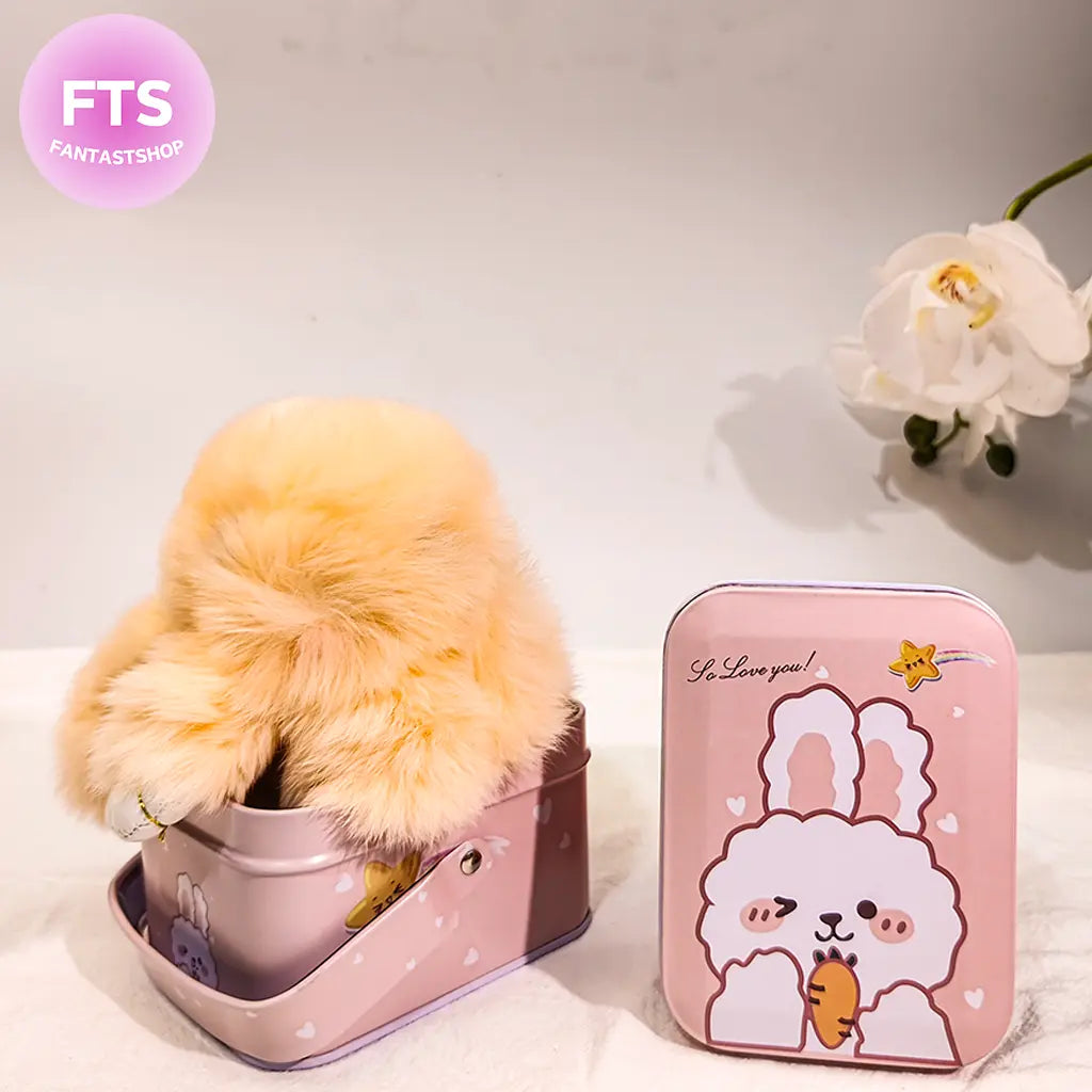 【🐰EASTER SPECIAL】Handmade Bunny Keychain with Designed Tin Box