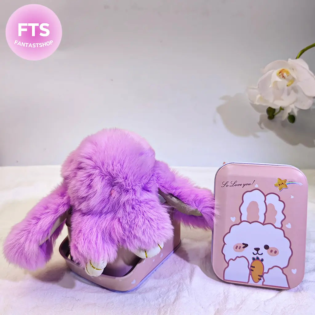 【🐰EASTER SPECIAL】Handmade Bunny Keychain with Designed Tin Box