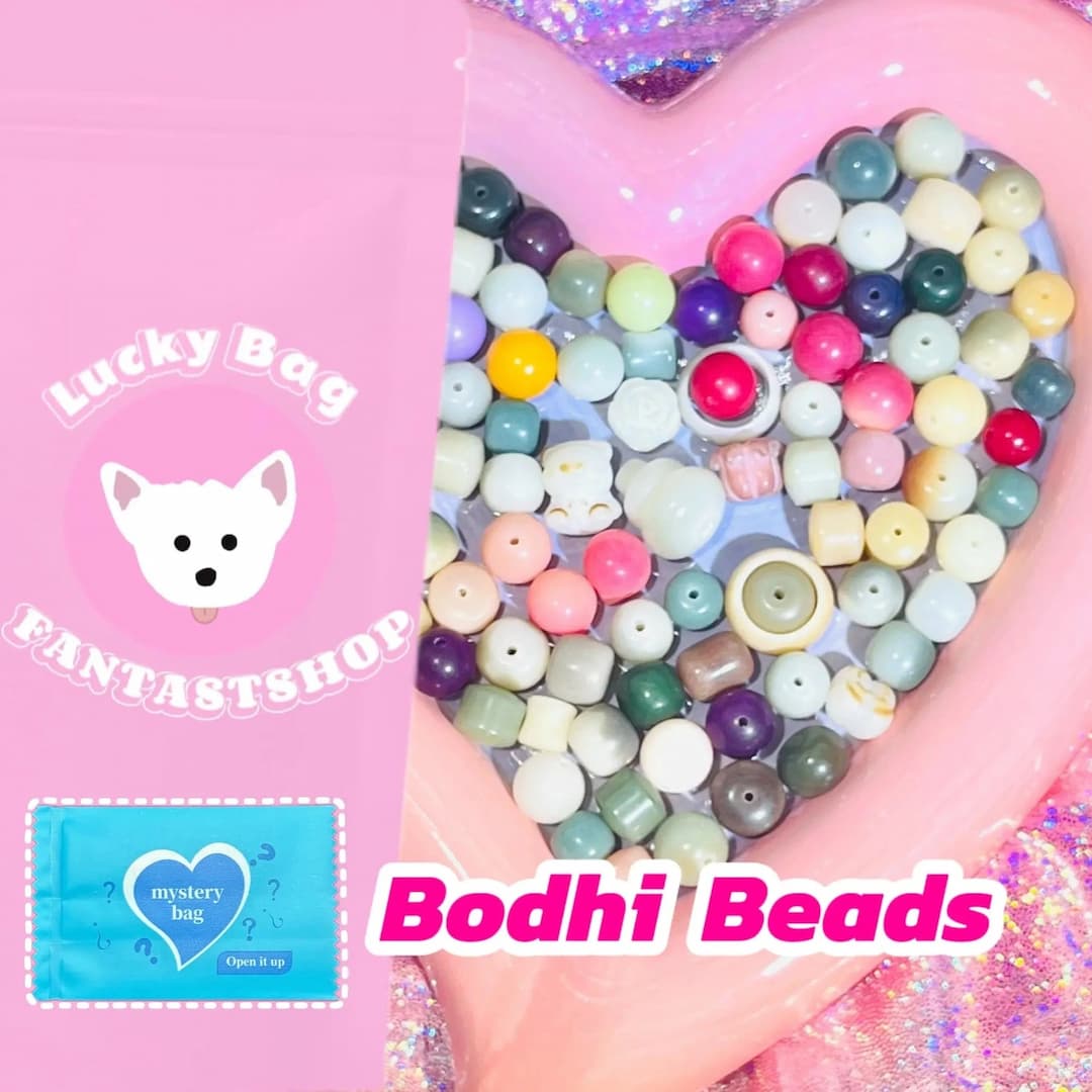 Natural Bodhi Beads Blind Bags for Bracelet - Open in live