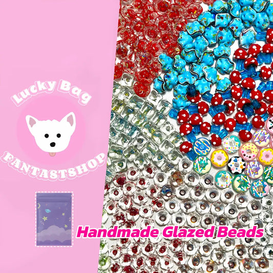 Handmade Glazed Beads for Bracelet - Open in live