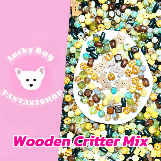 🔥【 Half Gogo+1 Bottle】Wooden Critter Mix for Bracelet / Key/Phone Chain - Open in live