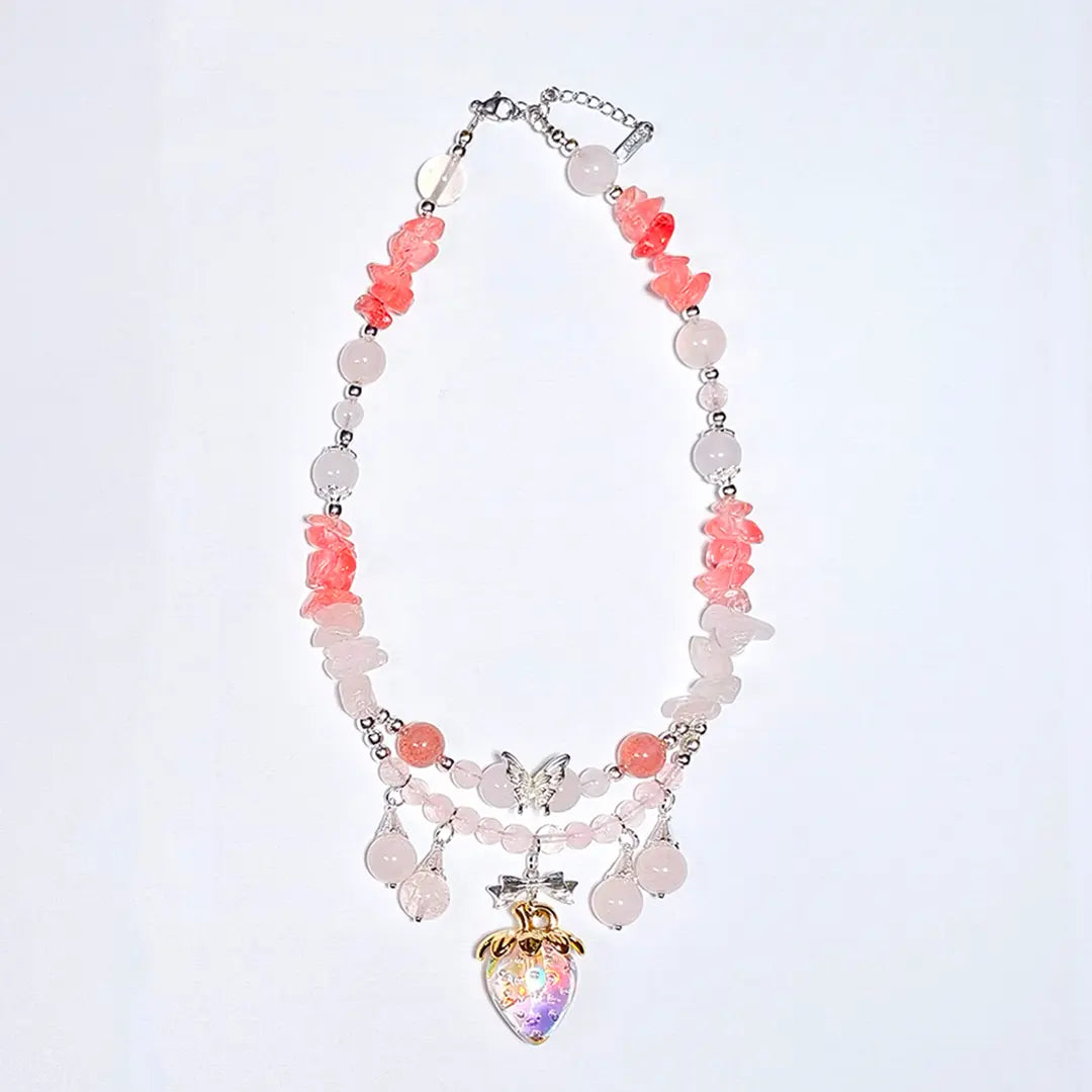 [Crystal] Strawberry Meadow for Key/Phone Chain/Bracelet/Hanging - Open in live