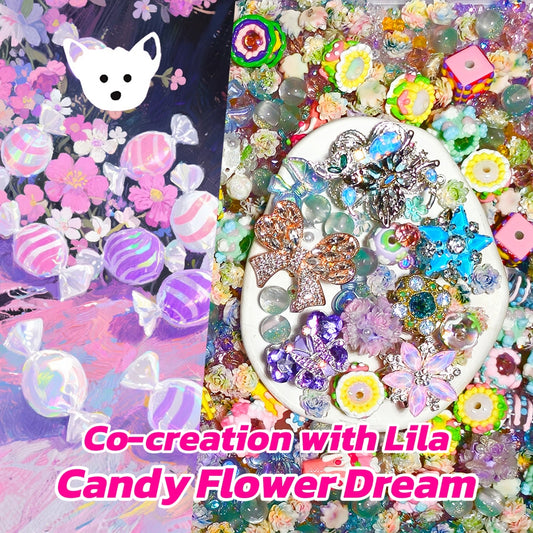 【VIP Half BOGO】【New Co-creation with Lila】 Candy Flower Dream for Key/Phone Chain/Bracelet/Pen/Hanging - Open in live