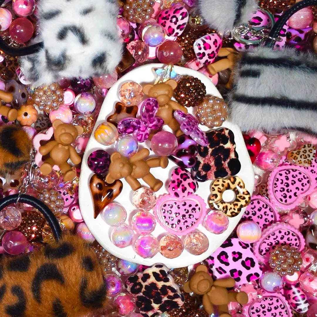 Pink Amber Leopard for Hanging/Pen- Open in live