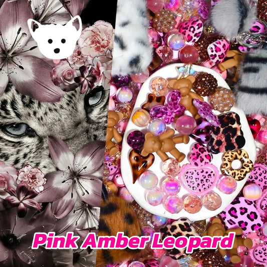 【New Arrival: Half BOGO】Pink Amber Leopard for Hanging/Pen- Open in live