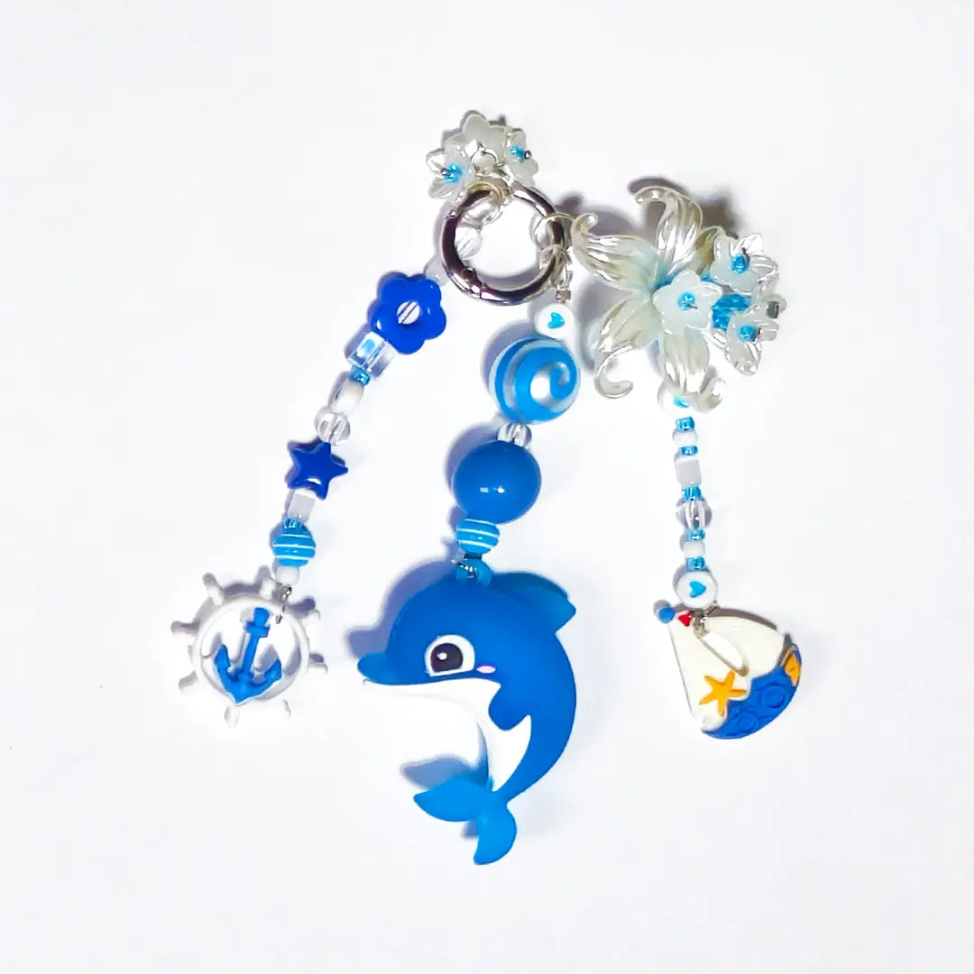 Marine Blue Tale  for Hanging/Phone Chain/Bracelet - Open in live