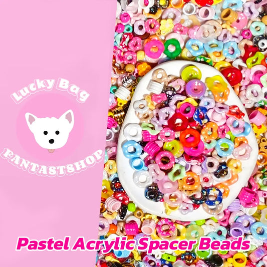 【New】Pastel Acrylic Spacer Beads for Pen/Hanging - Open in live