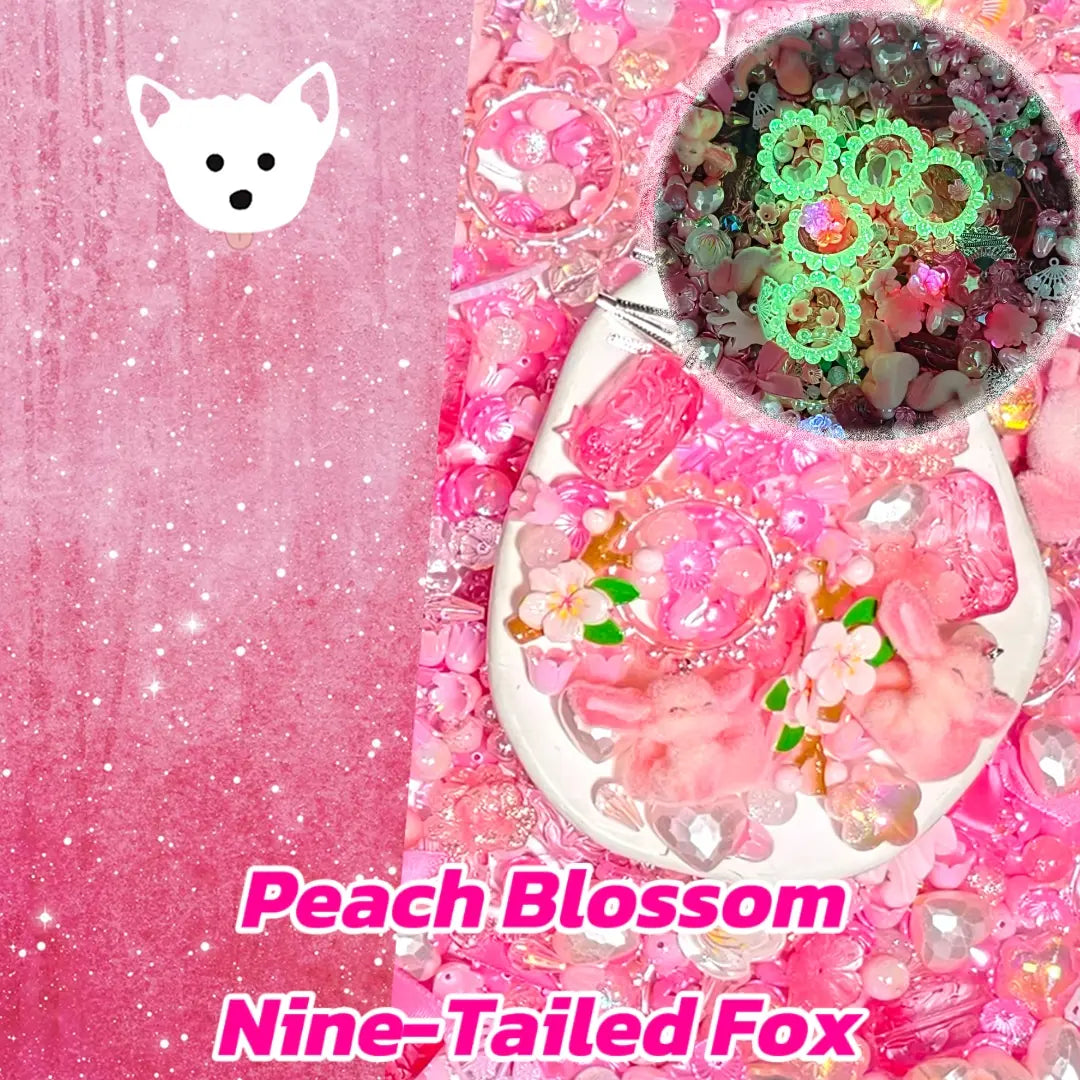 【New】【Glowing】Peach Blossom Nine-Tailed Fox for Pen/Hanging/Bracelet - Open in live