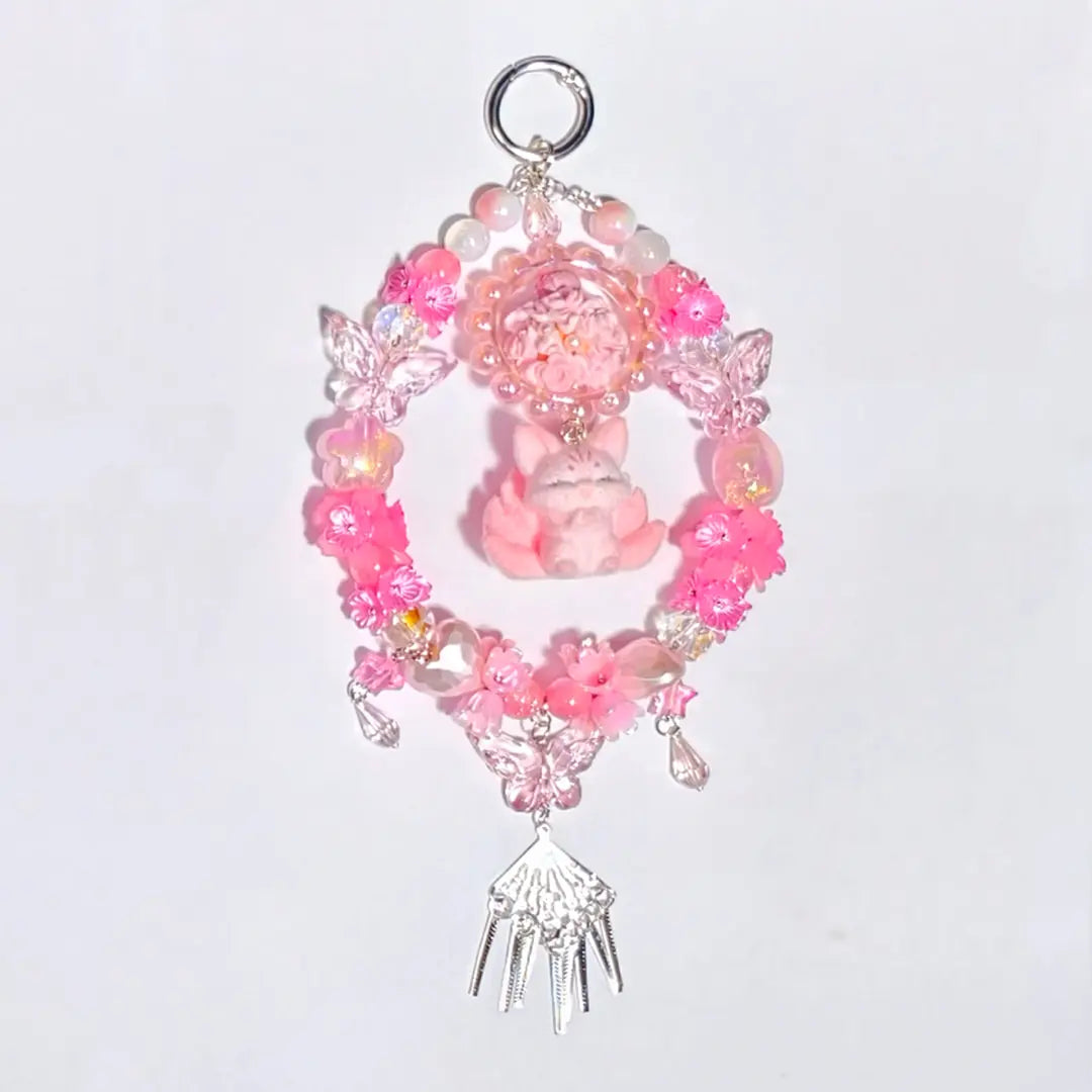 【New】【Glowing】Peach Blossom Nine-Tailed Fox for Pen/Hanging/Bracelet - Open in live
