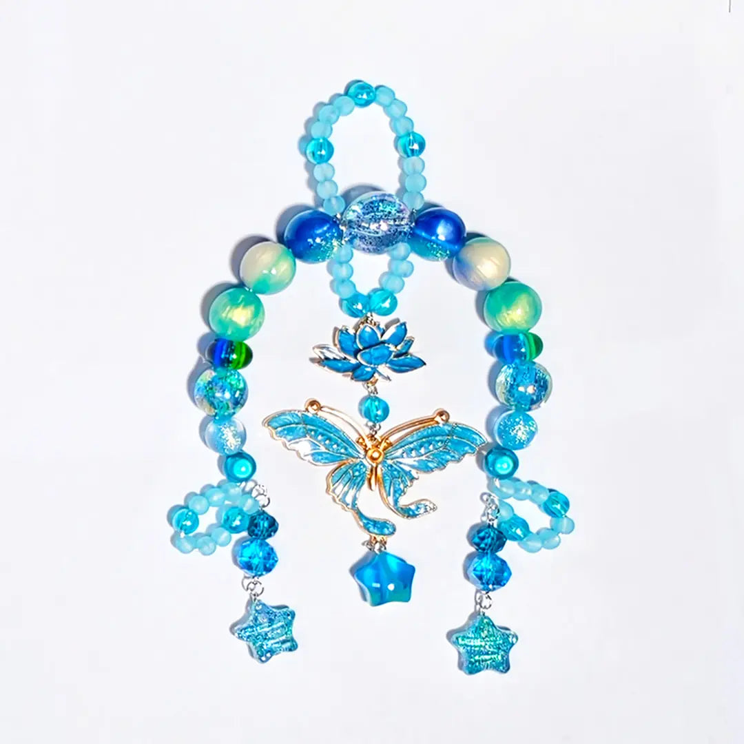 【New】Cyan Flutter Lotus for Pen/Hanging/Bracelet - Open in live