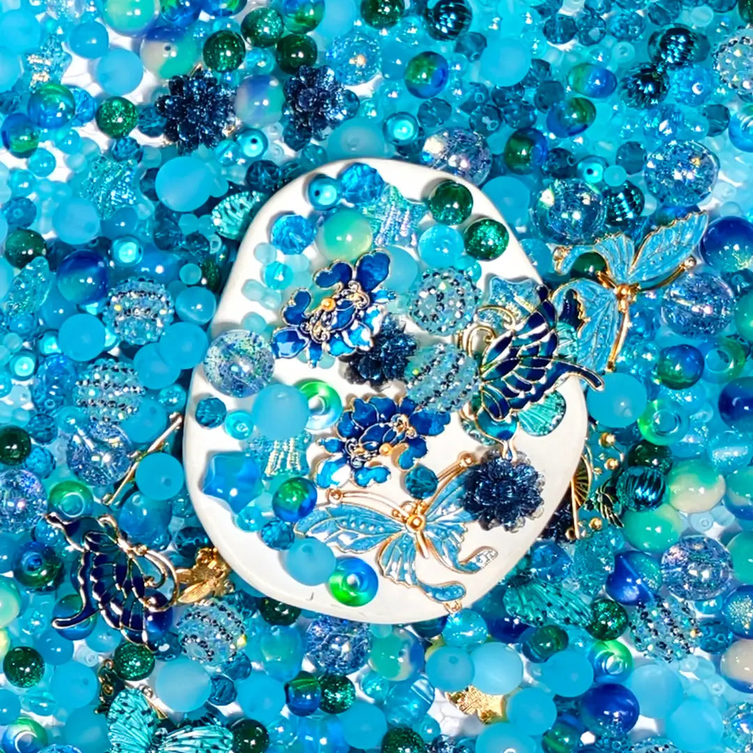 【New】Cyan Flutter Lotus for Pen/Hanging/Bracelet - Open in live