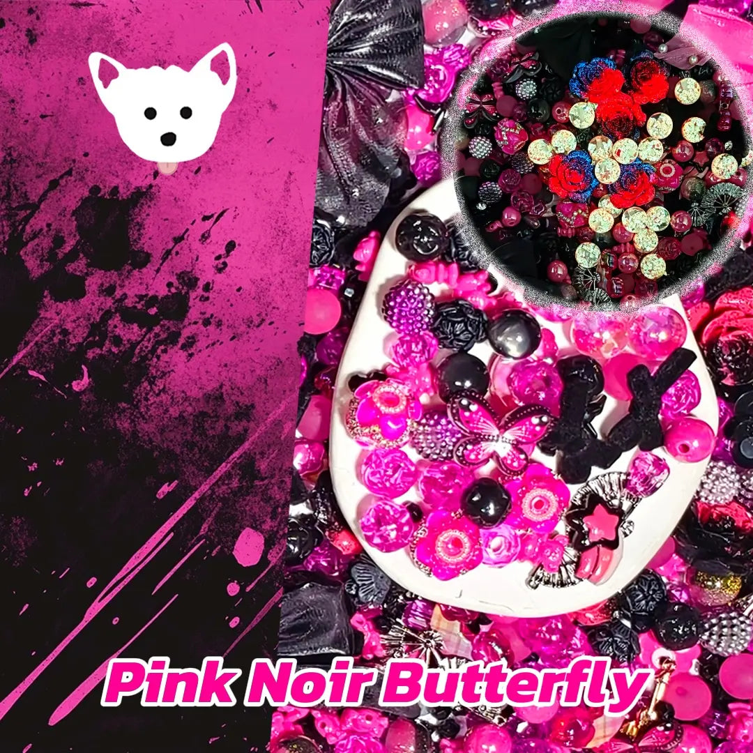 【New】【Glowing】Pink Noir Butterfly for Pen/Hanging/Bracelet - Open in live