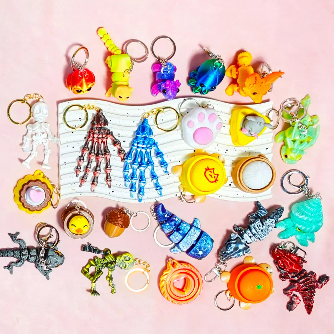 [New Arrival +10% Extra] 3D Printed Keychain Loops Blind Bag for Keychain/Phone chain - Open in live