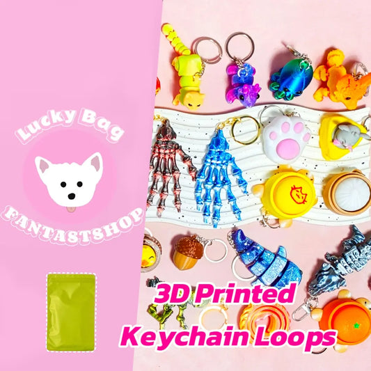 [New Arrival +10% Extra] 3D Printed Keychain Loops Blind Bag for Keychain/Phone chain - Open in live