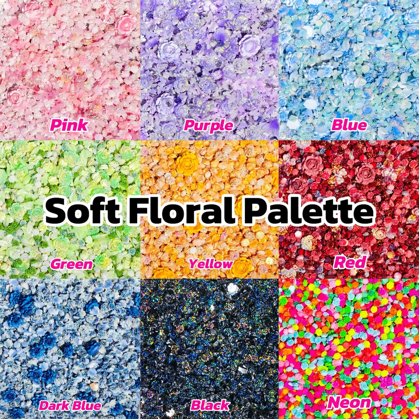 [New Arrival] Soft Floral Palette for Pen/Bracelet/Nail Charm- Open in live