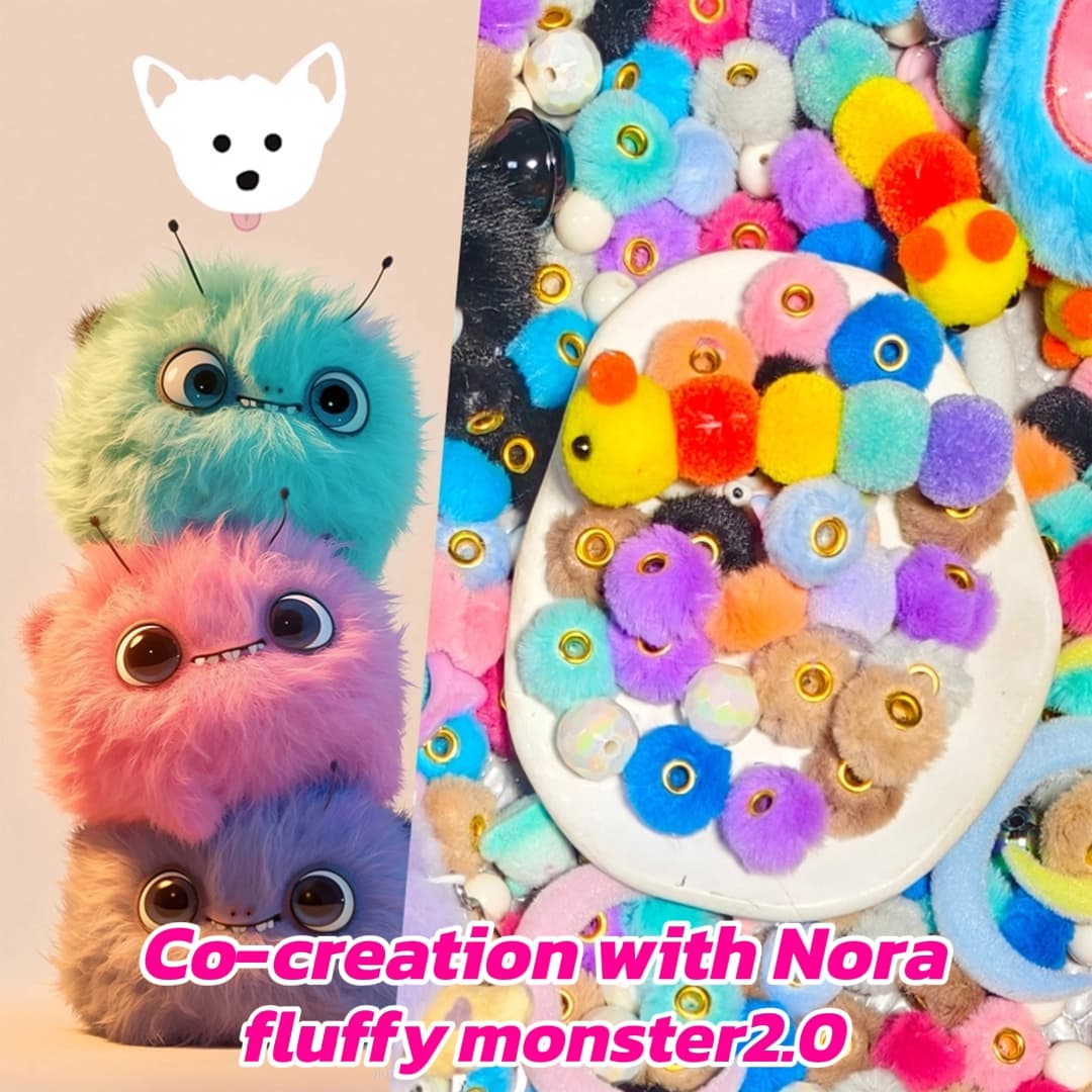 [New Arrival+1 Scoop][Co-creation with Nora] Fluffy Monster 2.0 for Pen/Bracelet/Hanging - Open in live